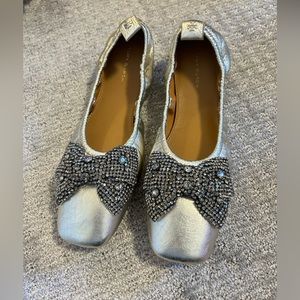 Tory Burch Gold Scrunch Ballet Flats